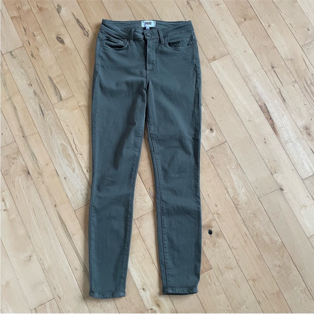 PAIGE HOXTON ANKLE JEANS in Seaweed Green Size 26 - Picture 2 of 8